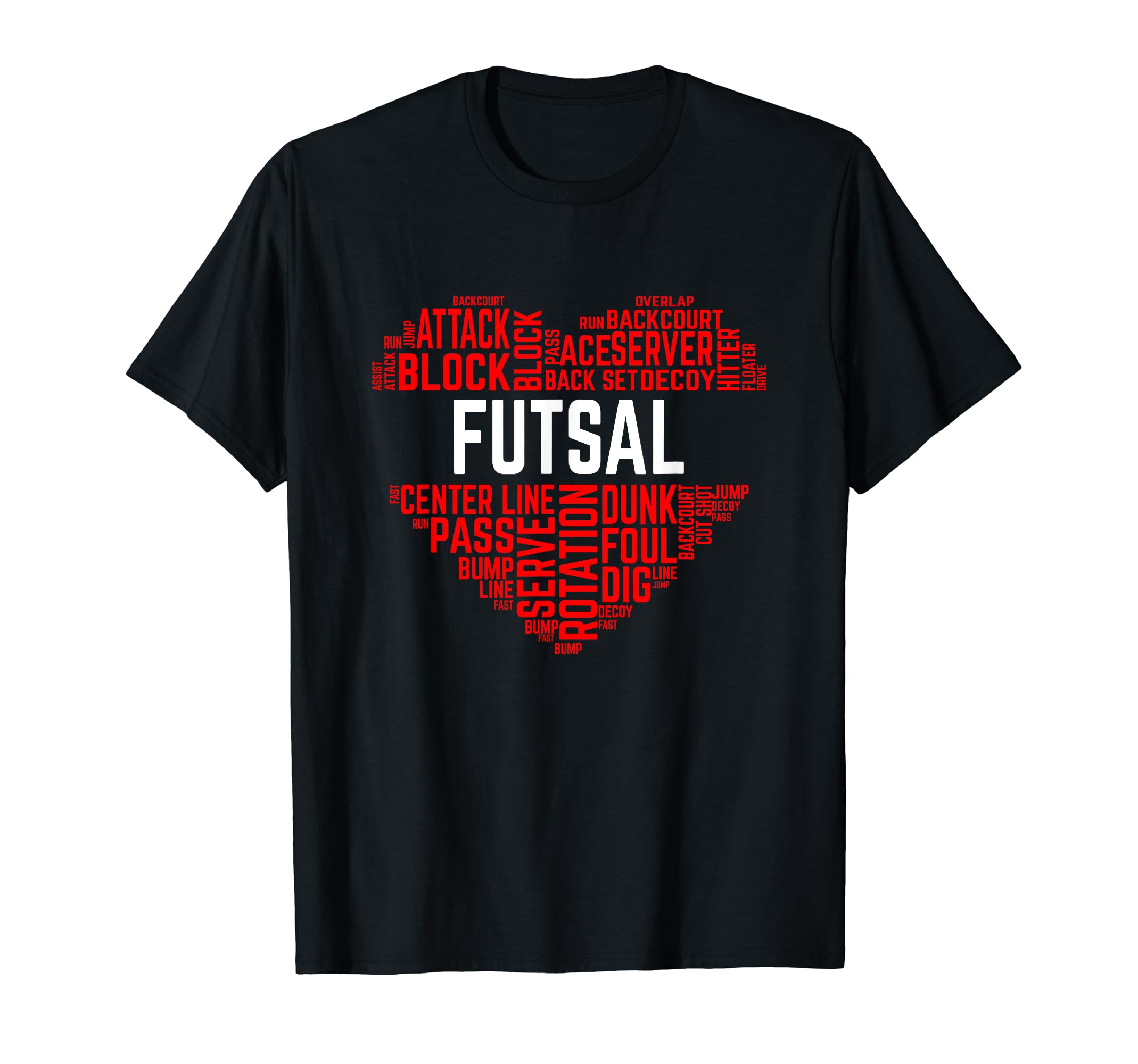 Futsal Love Indoor Soccer Heart T-Shirt - Minimalist Print Men Women