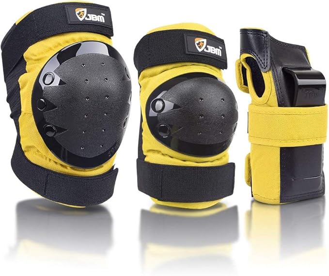 JBM Adult & Kids Knee Pads Elbow Pads and Wrist Guards for Inline Skating, Roller Skating, Skateboarding, Scootering