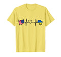 Usa Ukraine Heartbeat Ukrainian T-Shirt - Streetwear Style for Adults