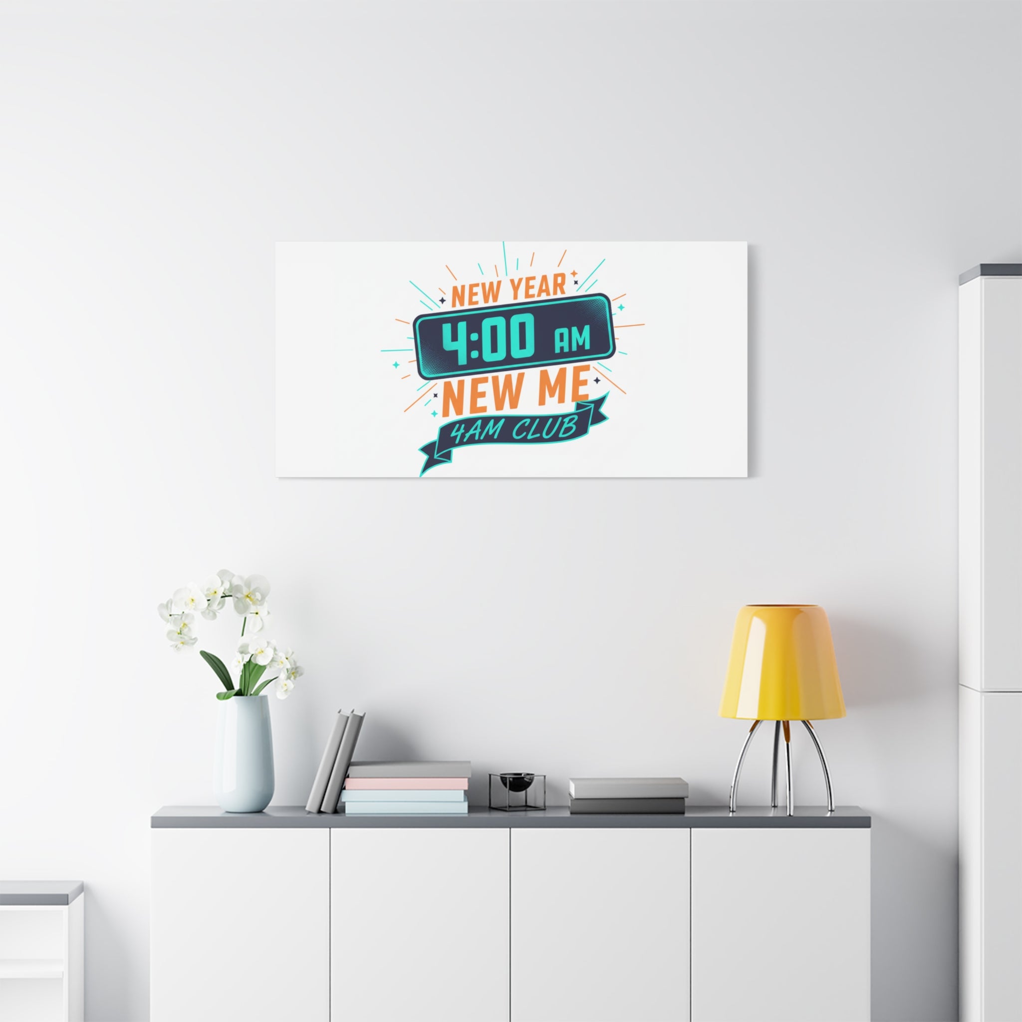 4AM Club New Year Graphic Canvas | Holiday Party Novelty, Festive New Year Decor
