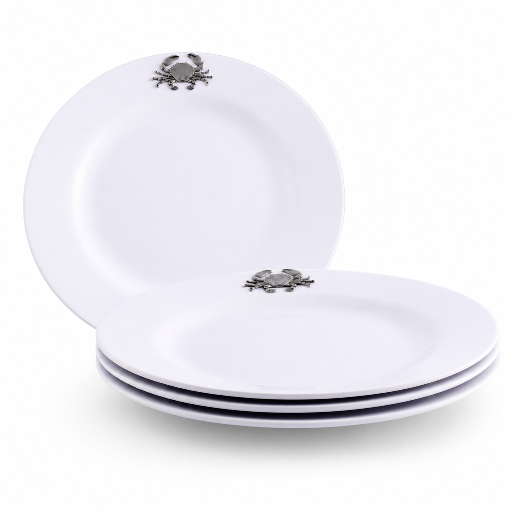Crab Melamine Lunch Plates - Set of 4