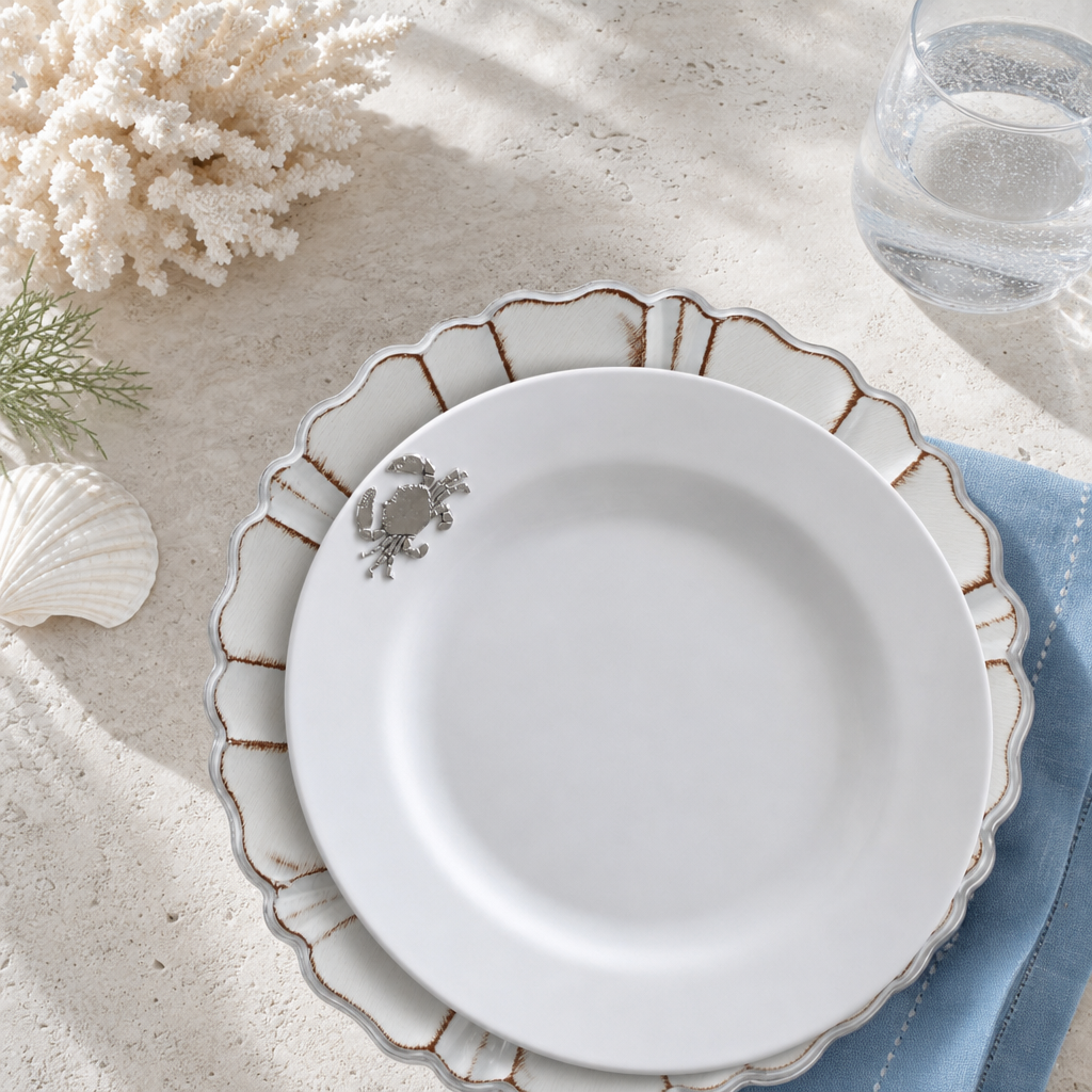 Crab Melamine Lunch Plates - Set of 4
