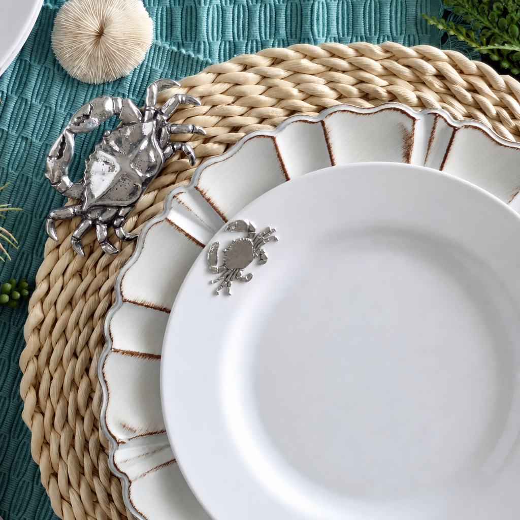 Crab Melamine Lunch Plates - Set of 4