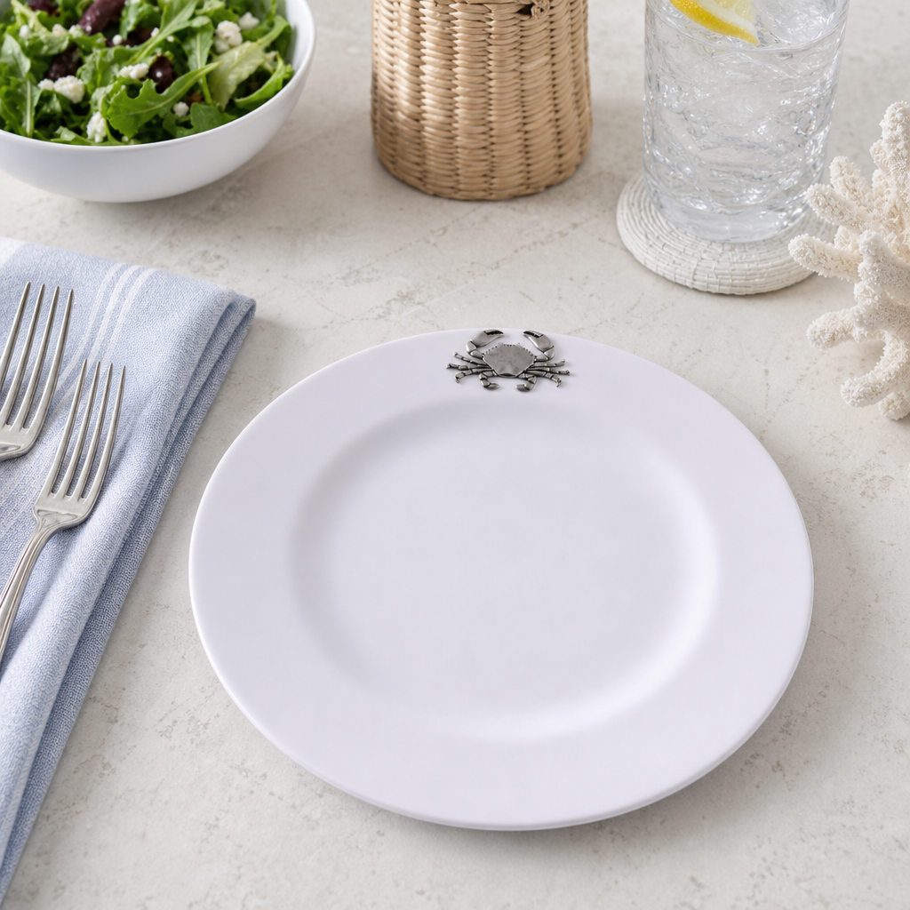 Crab Melamine Lunch Plates - Set of 4