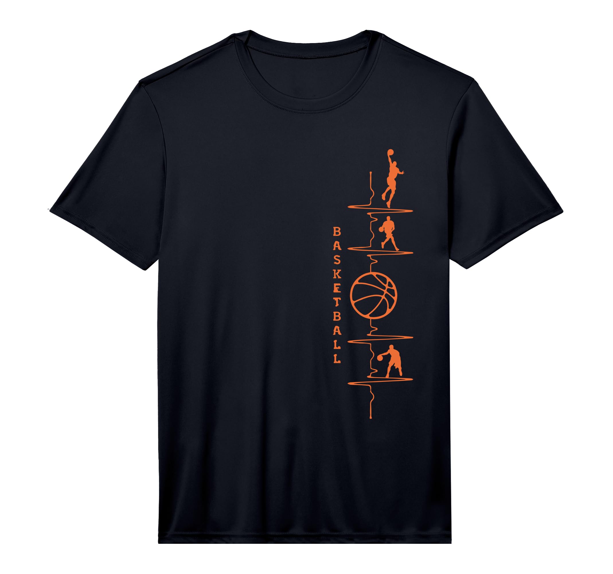 Basketball Heartbeat Basketball T-Shirt - Novelty Apparel for Adults
