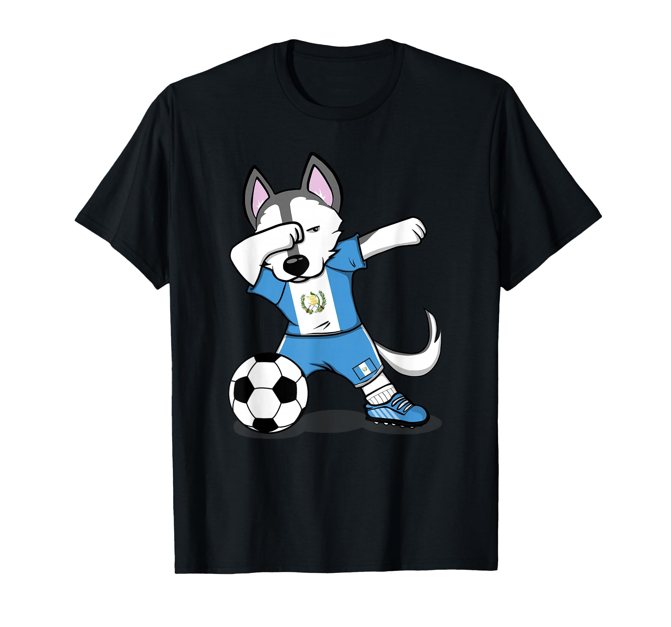 Dabbing Husky Guatemala Soccer Fans T-Shirt - Streetwear Style Unisex