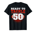 Football 50Th Birthday Player Tackle T-Shirt - Custom Art Print Men Women