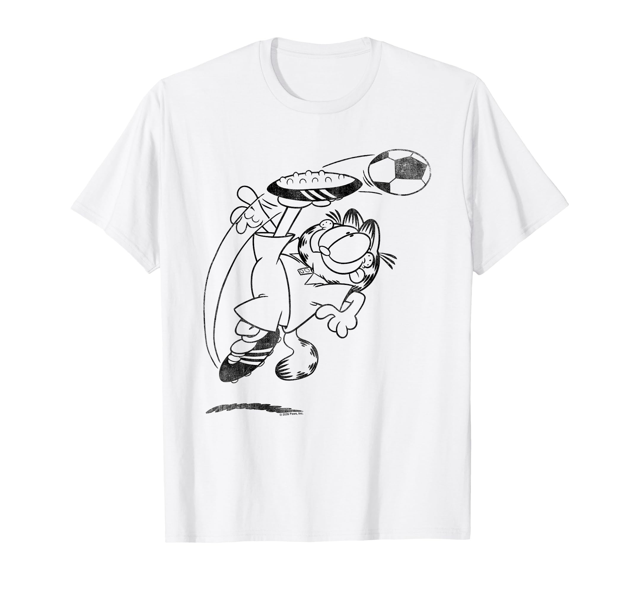 Garfield Soccer Kick T-Shirt - Fun Novelty Design for Adults