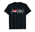 Croatia Soccer Funny Soccer Heartbeat T-Shirt - Trendy Graphic for Adults