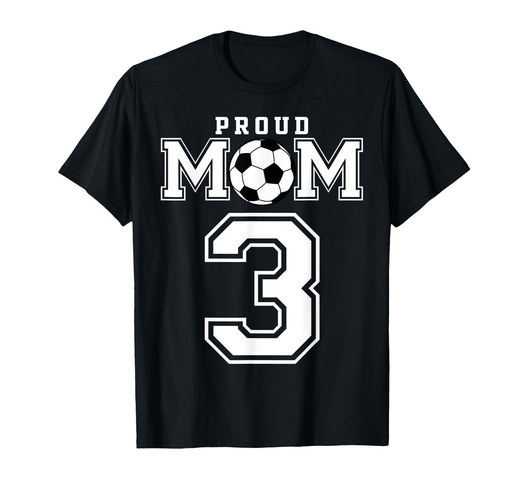 Number 3 Custom Proud Soccer Futbol Mom T-Shirt - Unique Graphic Unisex