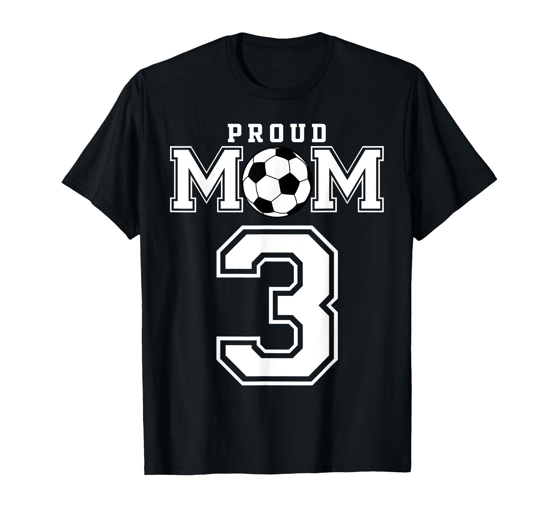 Number 3 Custom Proud Soccer Futbol Mom T-Shirt - Unique Graphic Unisex