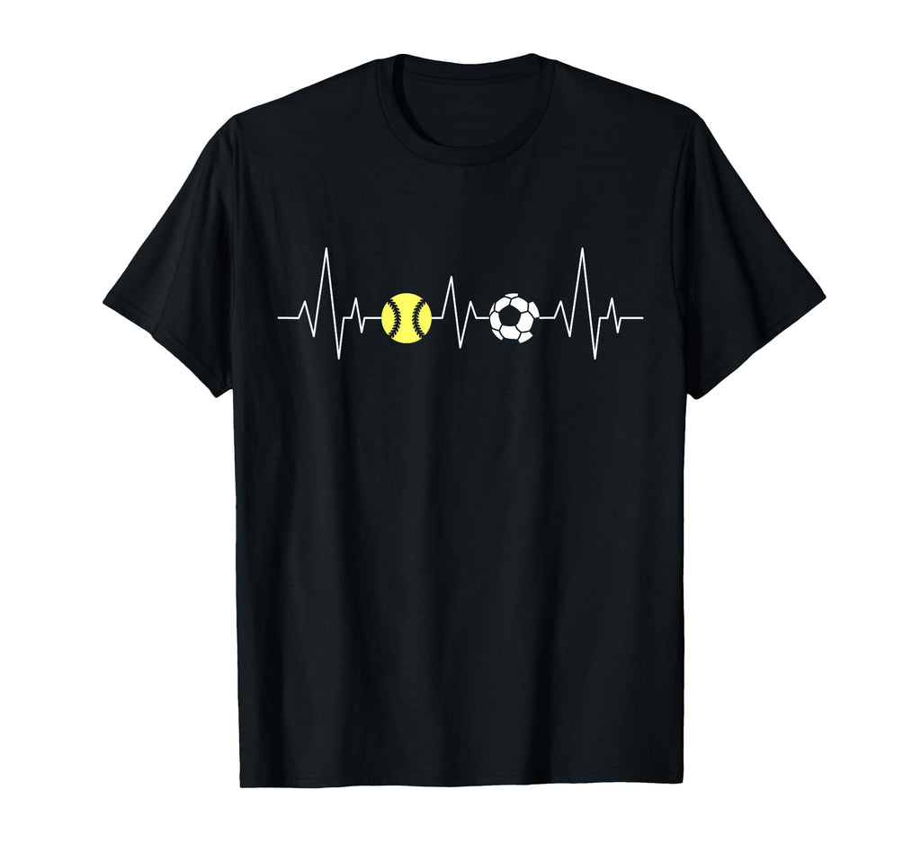 Soccer Softball Heartbeat Funny Sport T-Shirt - Custom Art Print Men Women