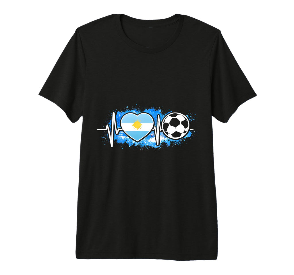 Heartbeat World Football Argentina Flag T-Shirt - Minimalist Print Unisex