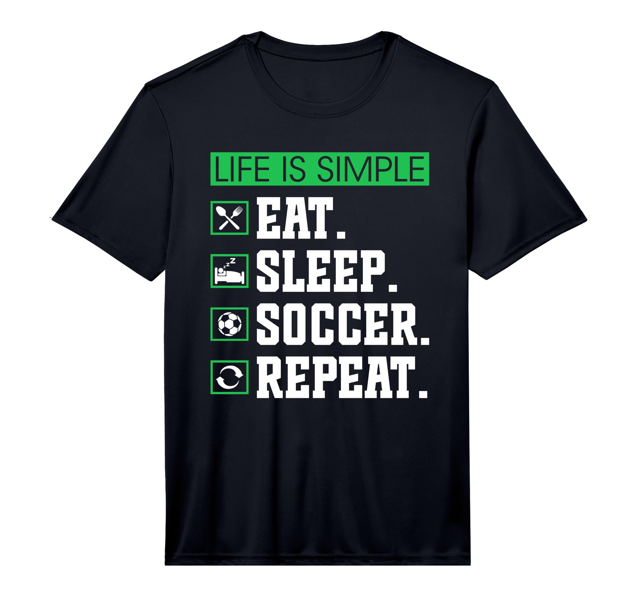 Eat Sleep Soccer Repeat Soccer T-Shirt - Streetwear Style for Adults