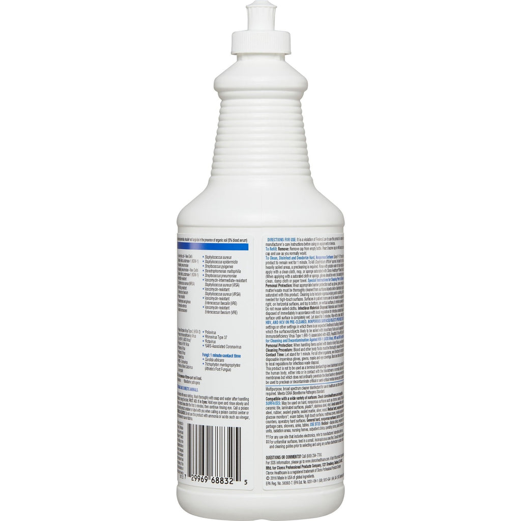 Clorox Healthcare® Bleach Germicidal Cleaner, 32-ounce bottle 68832
