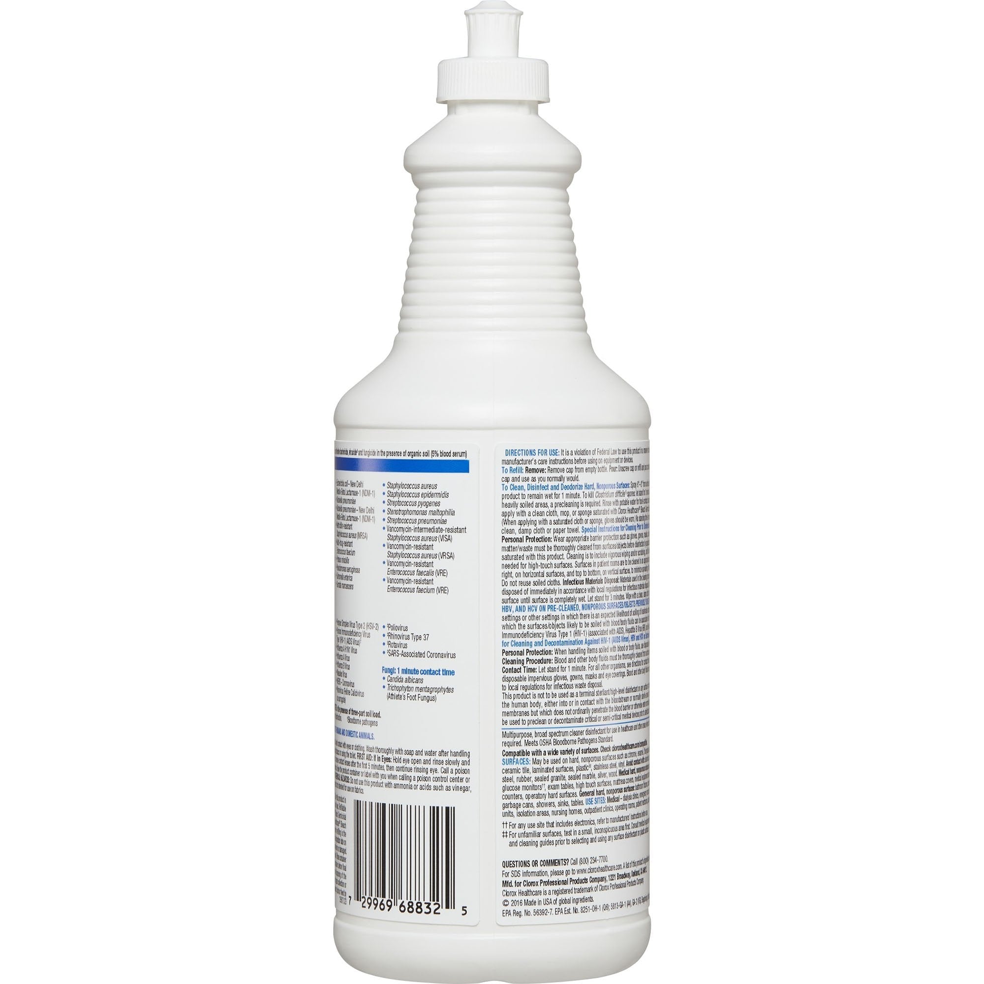 Clorox Healthcare® Bleach Germicidal Cleaner, 32-ounce bottle 68832