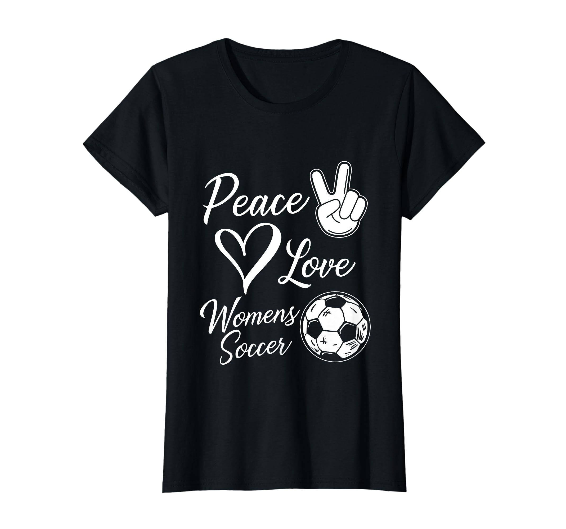Funny Peace Love Soccer Soccer Player T-Shirt - Graphic Print Unisex