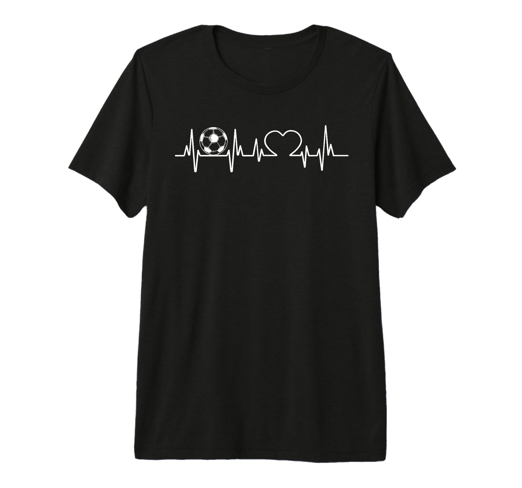 Soccer Heart Beat Pulse Play Sports T-Shirt - Novelty Apparel for Adults