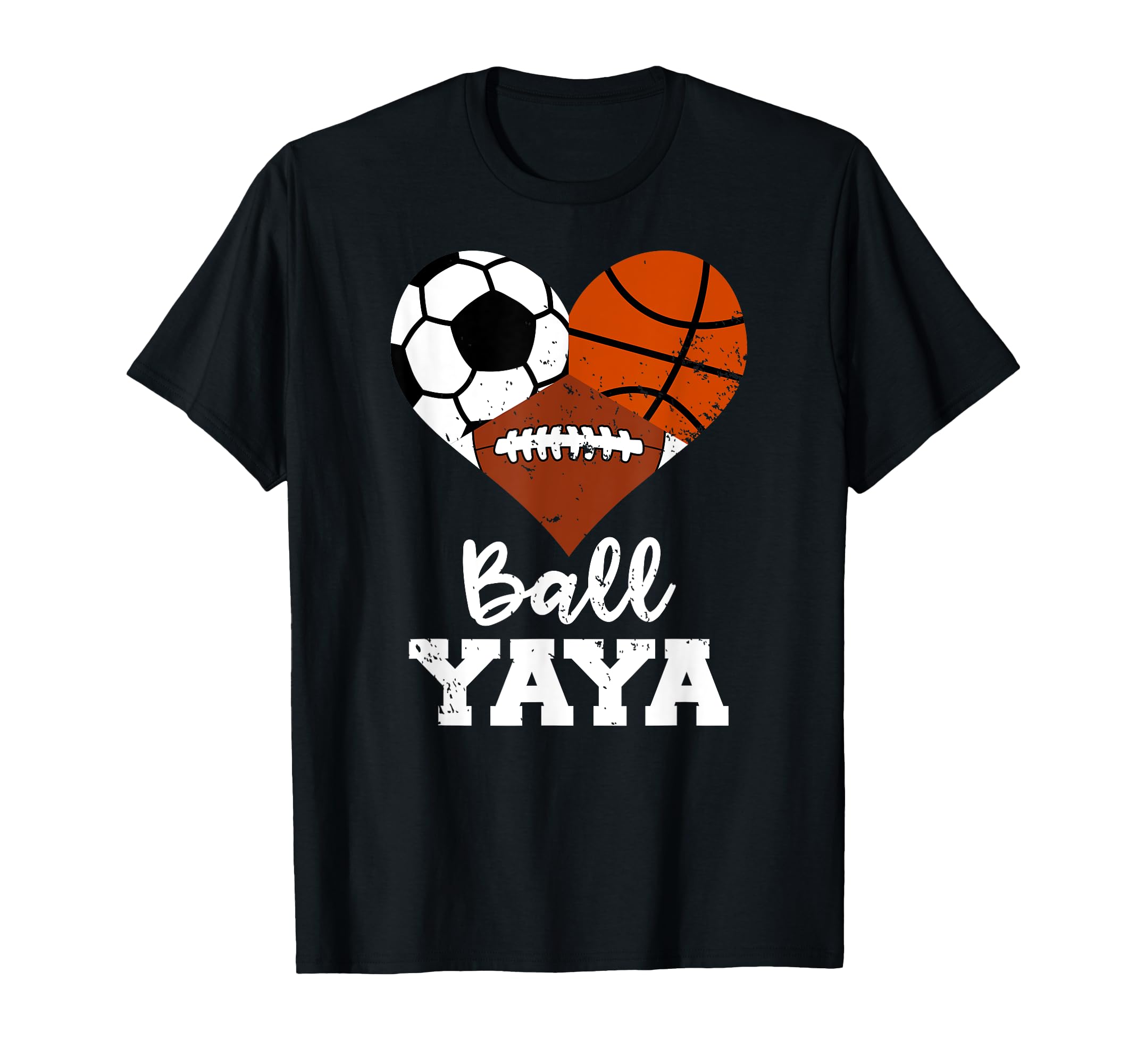 Ball Yaya Heart Funny Soccer T-Shirt - Fun Novelty Design Men Women