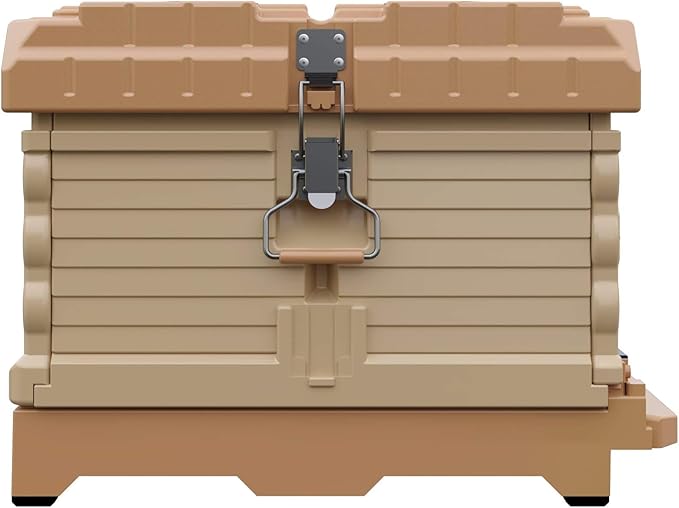 Ergo Insulated 10 Frame Bee Hive Set [NO Frames Included] (Single Hive, Tan Body Green Entrance)
