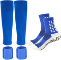 Men's Soccer Non Skid Ball Socks Anti Slip Grip Non Slip Socks, Shin Guard Sleeves, With Or Without Guard Straps for Football