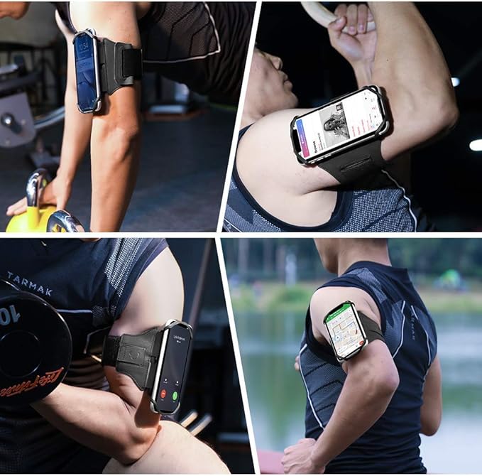 VUP Running Armband 360°Rotatable for iPhone 16/15/14/13/Pro Max/Pro/Mini, Fits All 4-6.7 Inch Smartphones, with Key Holder Phone Armband for Running Hiking Biking (Pack of 10)