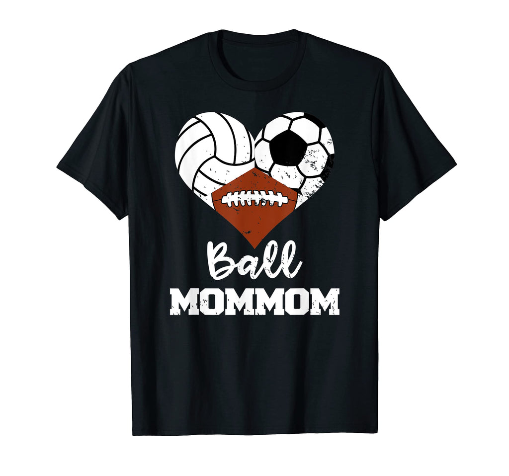Ball Mommom Heart Funny Volleyball Soccer T-Shirt - Graphic Print Unisex