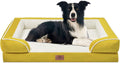 Comfort Expression Waterproof Dog Beds Large Sized Dogs, Large Dog Beds Orthopedic Foam, Comfy Pet Bed Sofa with Washable Removable Cover & Non-Slip Bottom(Spicy Mustard)