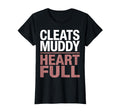 Cleats Muddy Heart Full Soccer Mom T-Shirt - Trendy Graphic Unisex