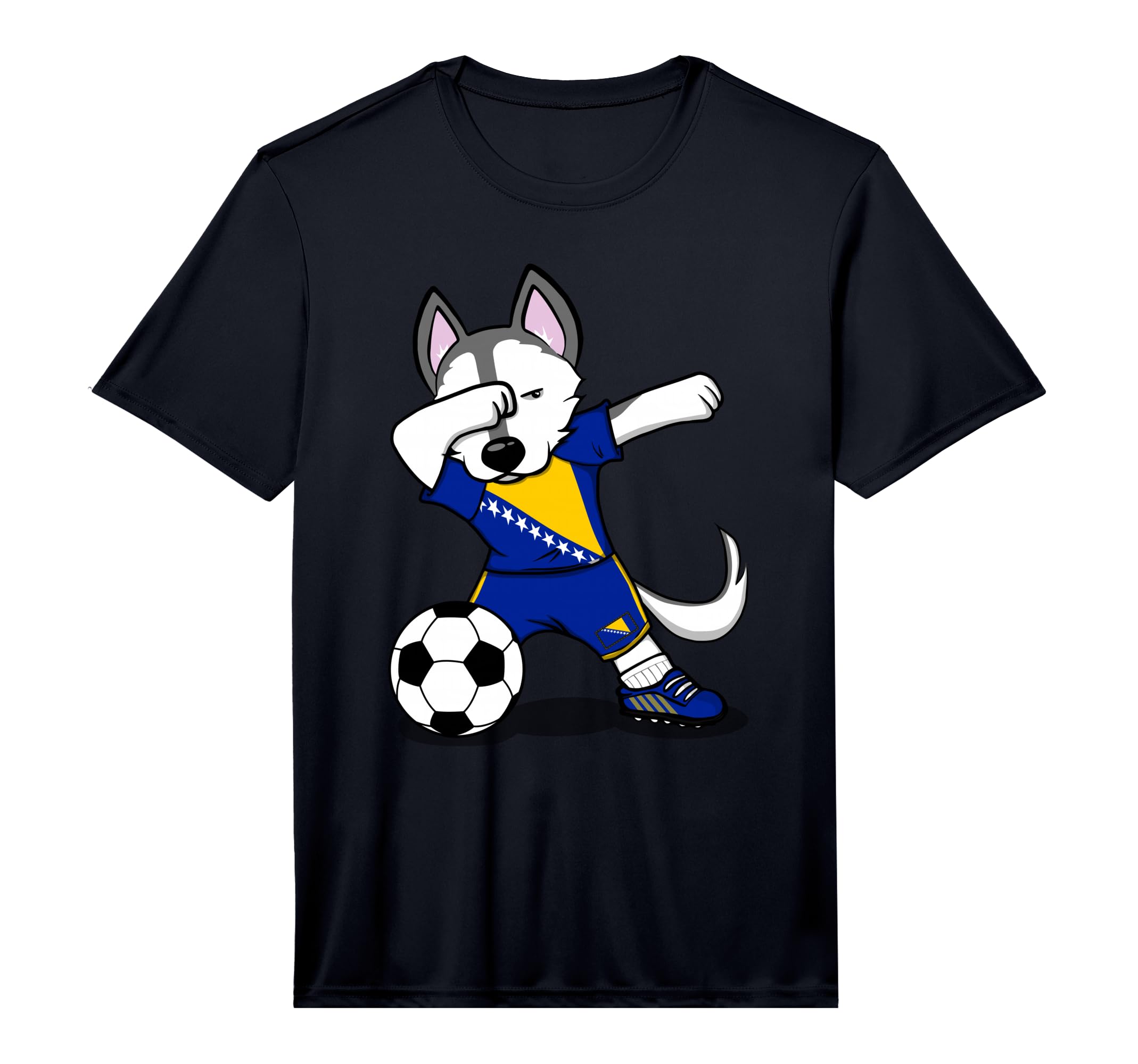 Dabbing Husky Dog Bosnia And Herzegovina T-Shirt - Unique Graphic Unisex