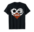 Soccer Football Hockey Heart Funny Sport T-Shirt - Unique Graphic Unisex