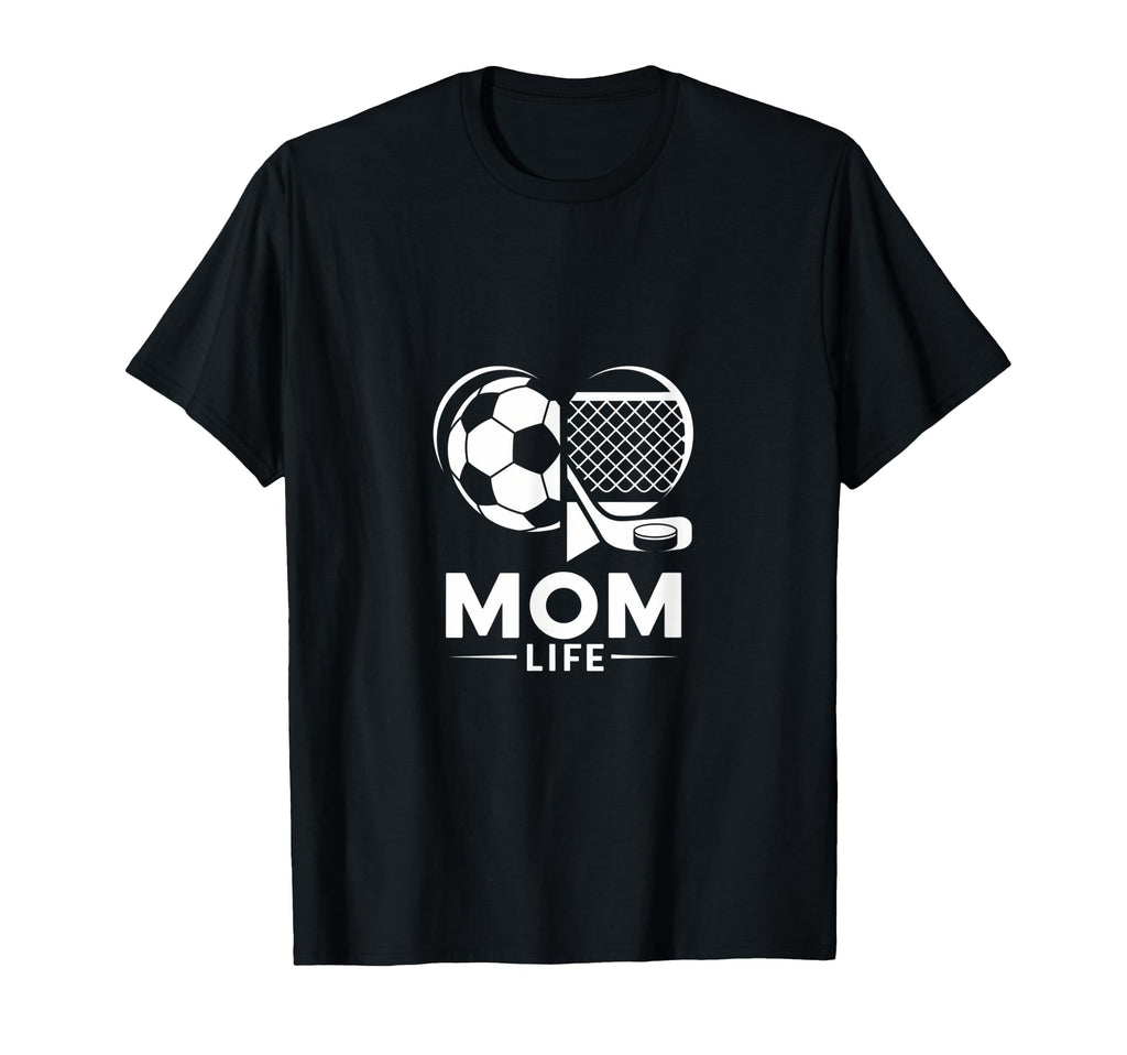 Mom Life Heart Funny Soccer Hockey Mom T-Shirt - Graphic Print Men Women