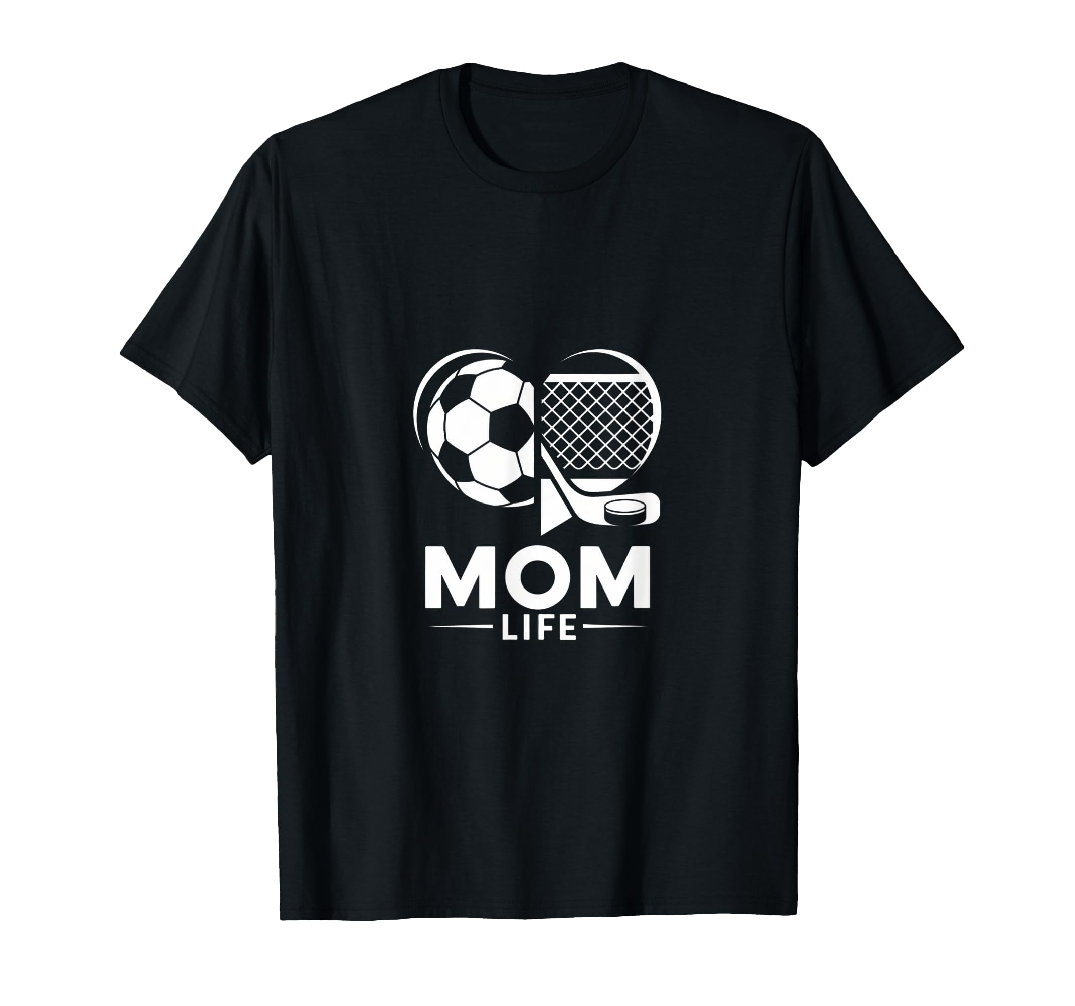 Mom Life Heart Funny Soccer Hockey Mom T-Shirt - Unique Graphic for Adults