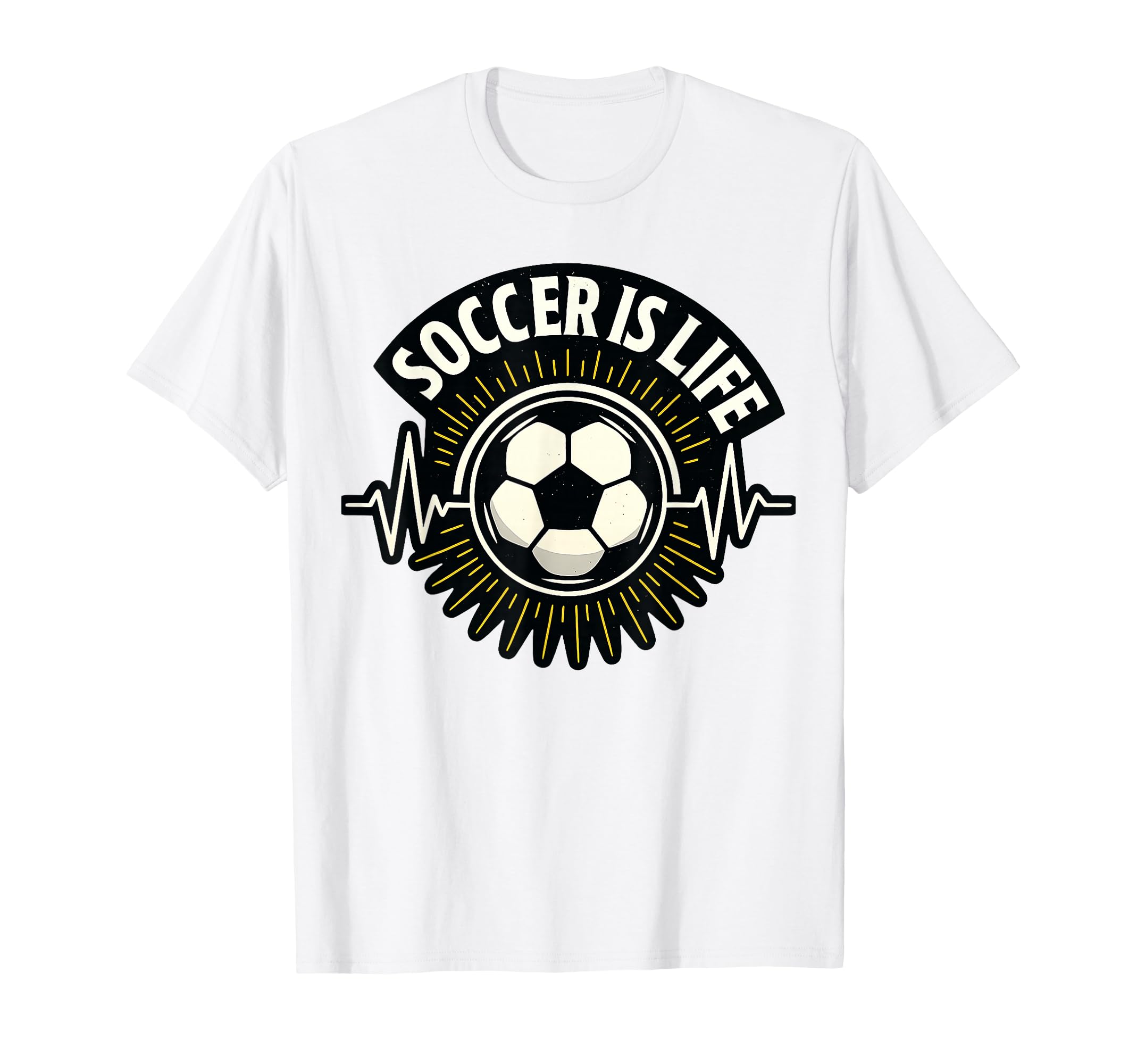 Soccer Is Life Pulse Sports Art T-Shirt - Novelty Apparel Men Women