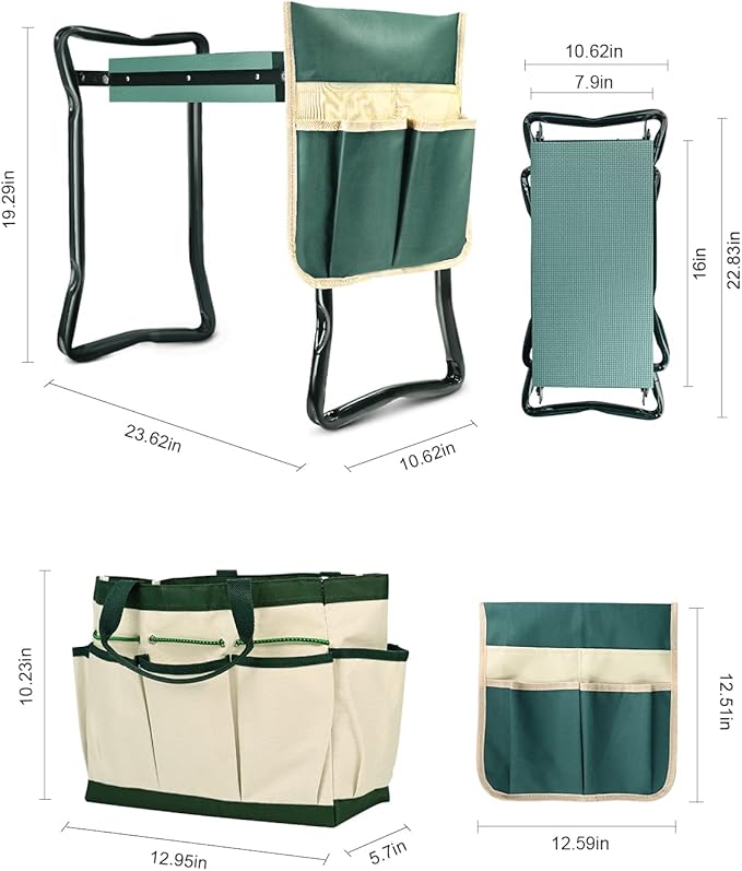 KVR Garden Bench for Kneeling and Sitting Foldable Garden Kneeler and Seat Heavy Duty,Gardner Gifts Ideas for Women Mom Grandma