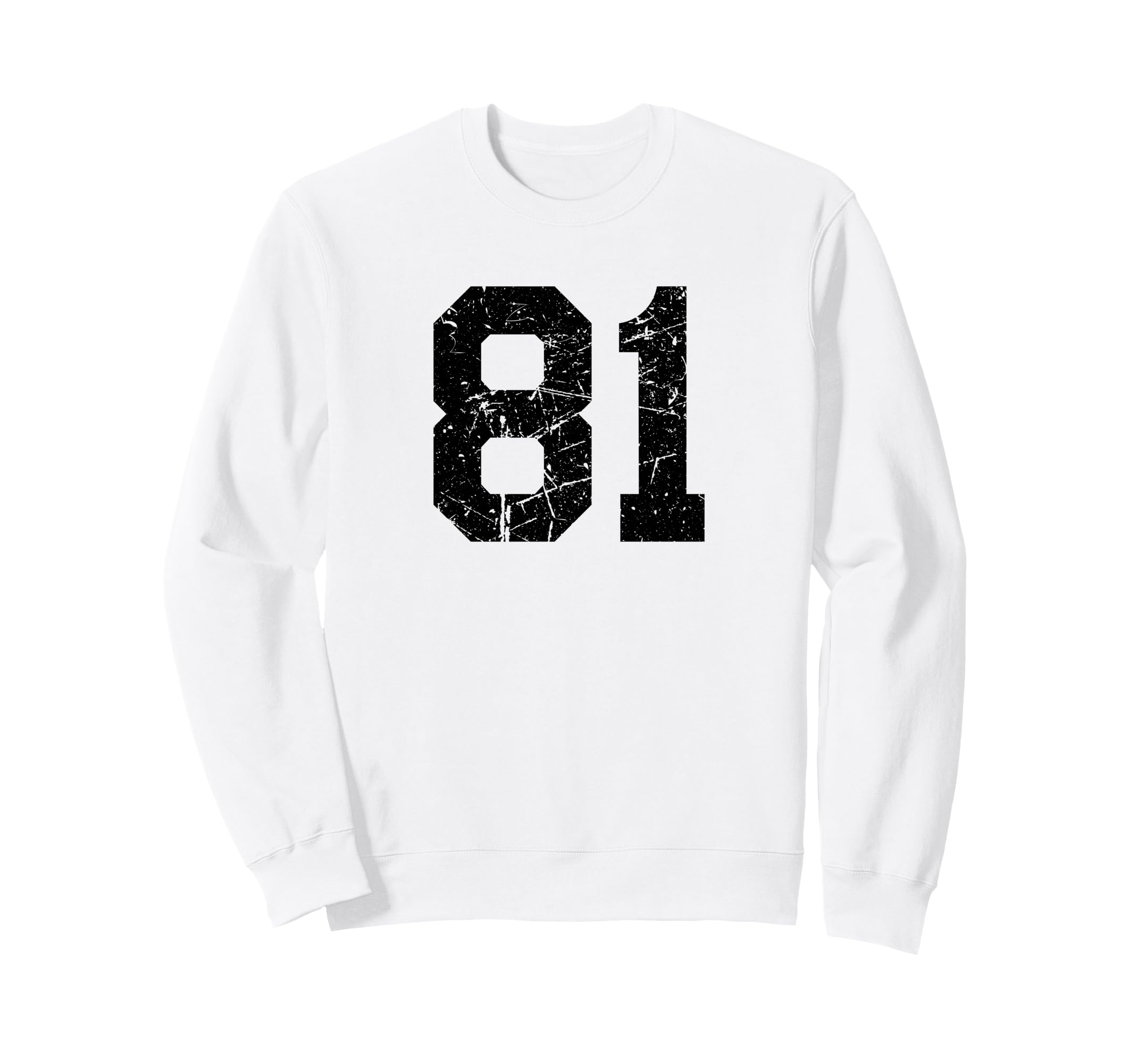Distressed Sport Team Number 81 Sweatshirt - Streetwear Style for Adults