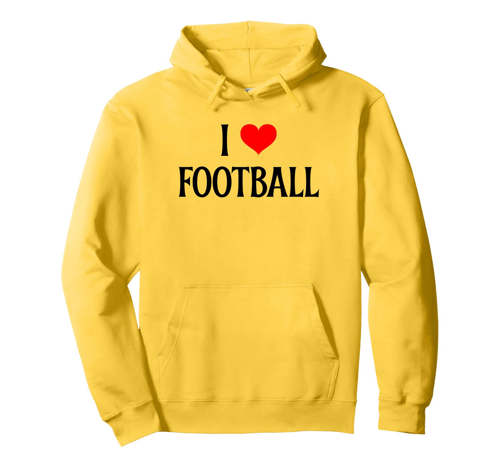 I Love Football I Heart Football Funny Hoodie - Custom Art Print Men Women