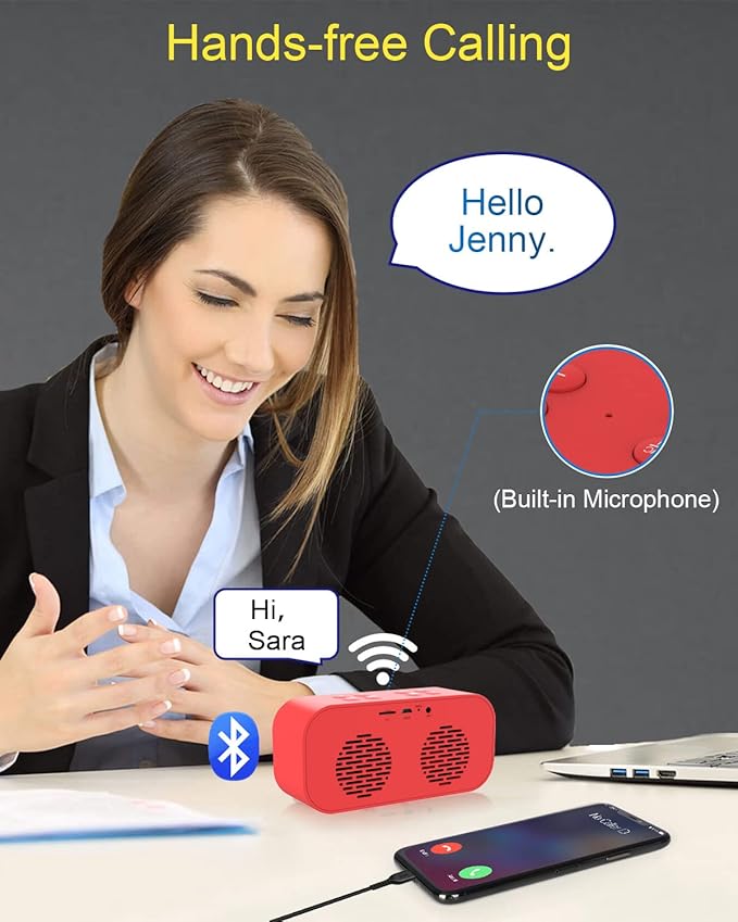 AFK Alarm Clock with Bluetooth Speaker,Digital Clock for Bedrooms,Alarm Clock for Heavy Sleepers Adults with Dual Alarm,Snooze,Dimmable LED Display.