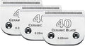 3PCS 40 Blades Dog Grooming Replacement Blades Compatible with Andis Dog Clipper,Ceramic Blade & Stainless Steel Blade