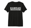 Kansas Soccer White Text Tri Blend T-Shirt - Minimalist Print Unisex