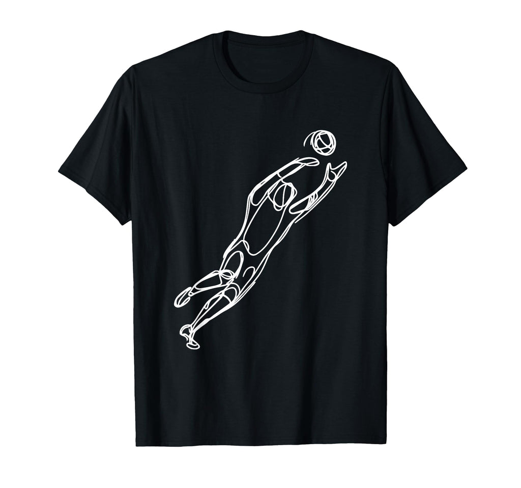 Soccer Goalkeeper Drawing Ball Sport T-Shirt - Minimalist Print for Adults