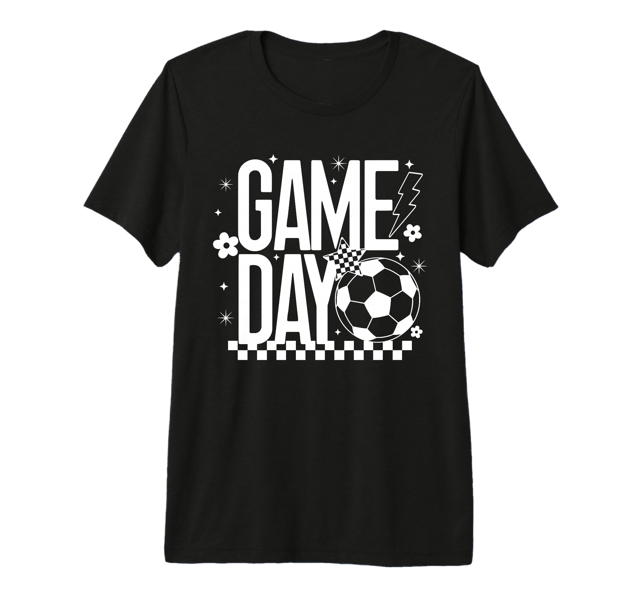 Game Day Soccer Season Mom Checkered T-Shirt - Aesthetic Graphic Men Women