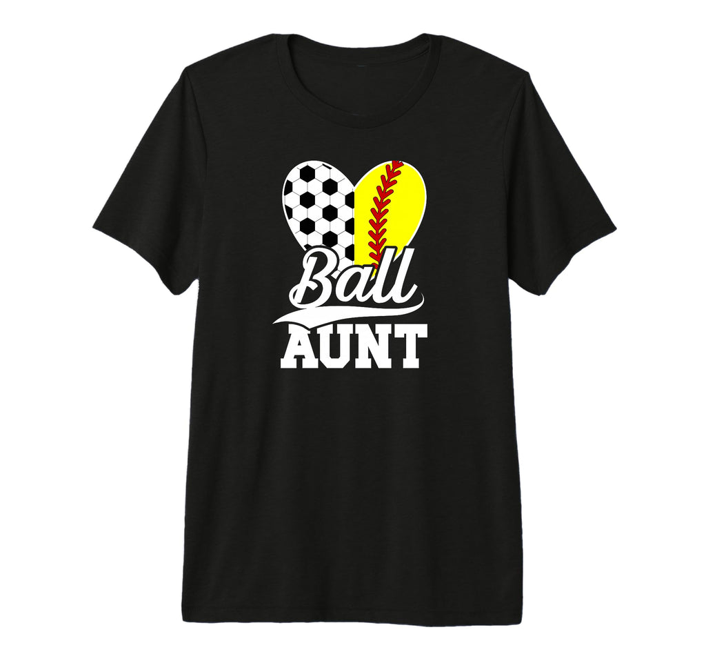 Ball Aunt Heart Soccer Softball Aunt Tri T-Shirt - Graphic Print Men Women