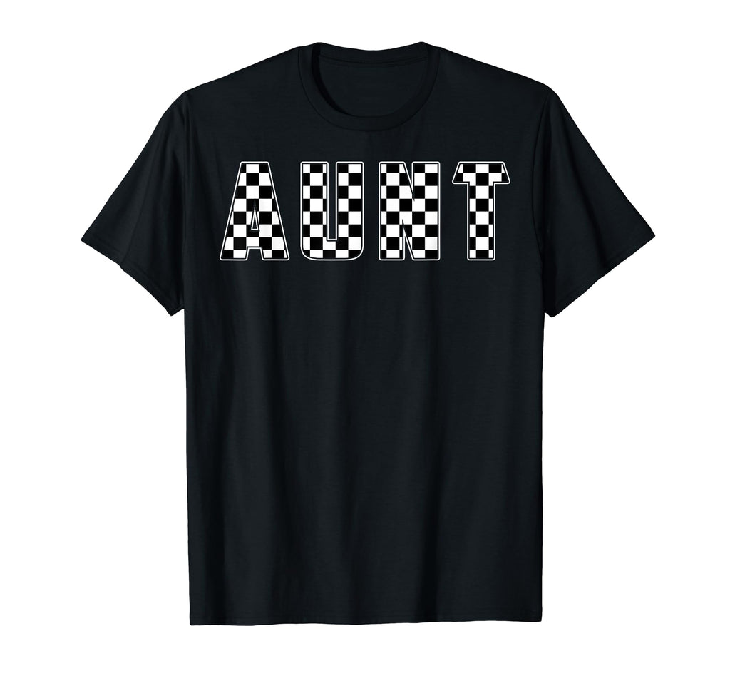 Aunt Racing Race Car Aunt Checkered T-Shirt - Custom Art Print Men Women