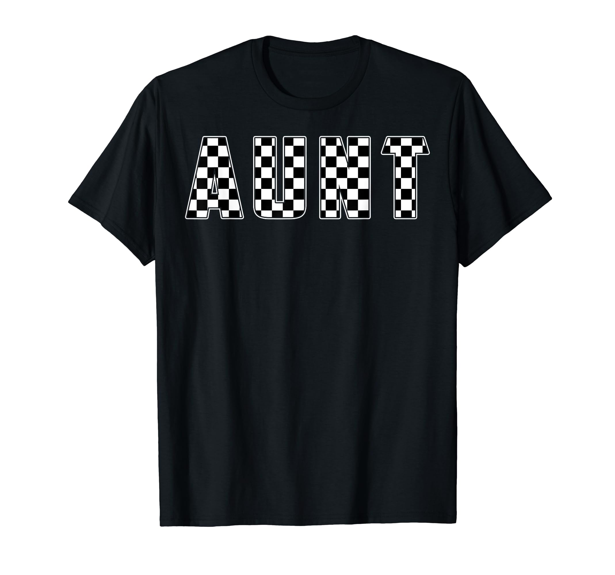 Aunt Racing Race Car Aunt Checkered T-Shirt - Custom Art Print Men Women