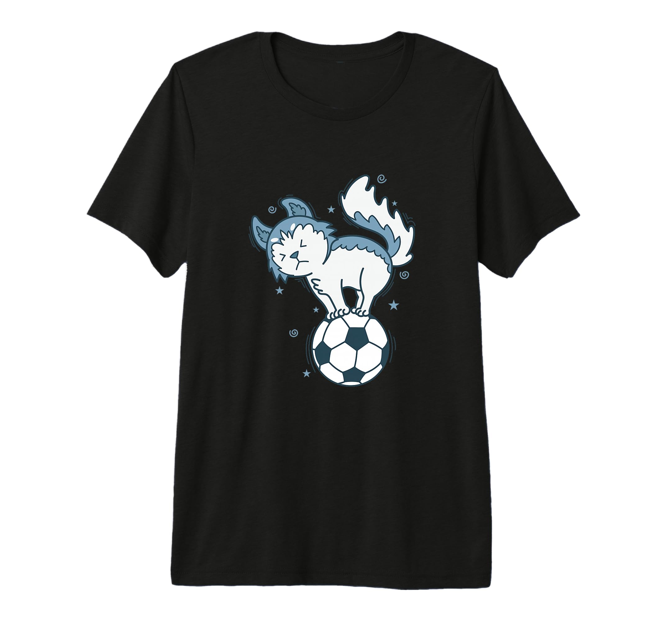 Husky Sled Dog Loves Soccer Snow Tri T-Shirt - Unique Graphic Men Women