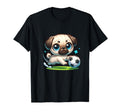 Pug Soccer Player Fan Ball Champion T-Shirt - Graphic Print Unisex