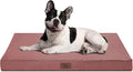 Outdoor Dog Bed for Medium Dogs, Waterproof Dog Bed for Medium Dogs Cats, Orthopedic Egg Crate Foam Pet Bed with Washable and Removable Oxford Cover, Pink