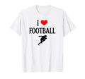 I Love Football I Heart Football T-Shirt - Novelty Apparel for Adults