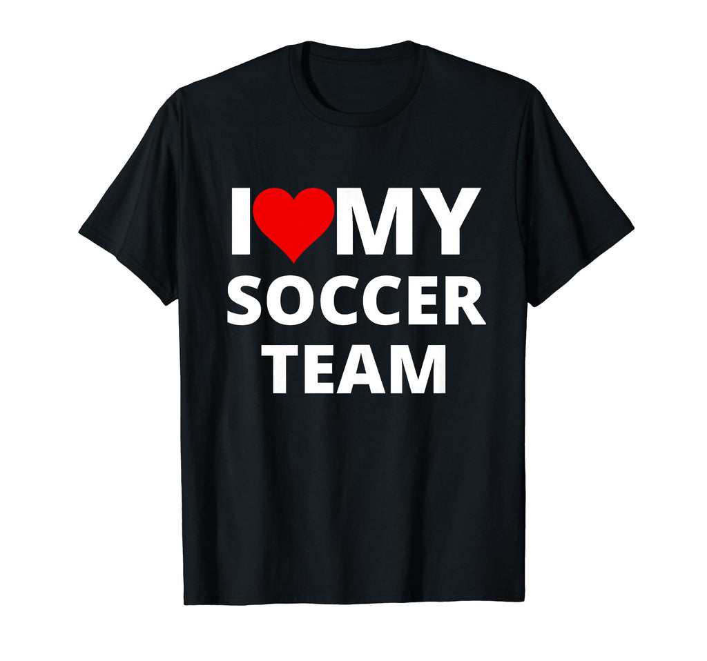 I Love My Soccer Team Red Heart T-Shirt - Unique Graphic for Adults